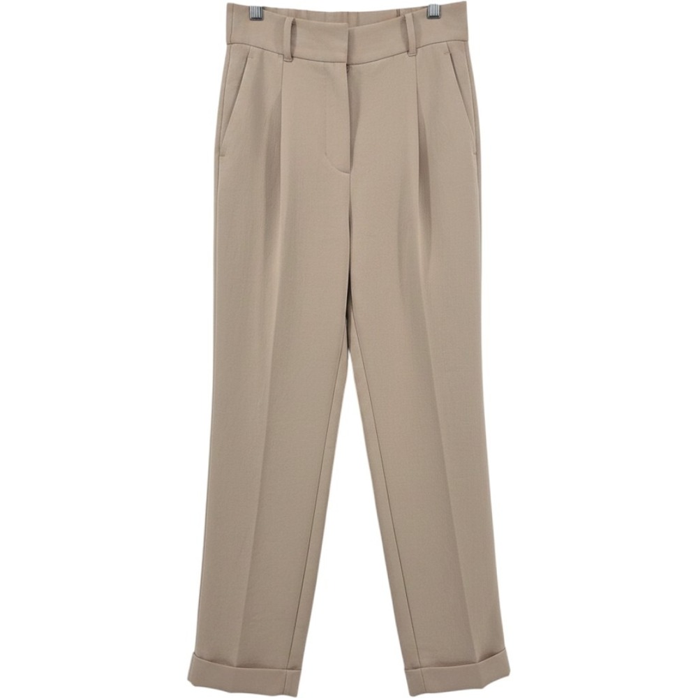 Wilfred Aritzia Tapered Pleated Trousers 0 Beige Ankle Pants Professional
